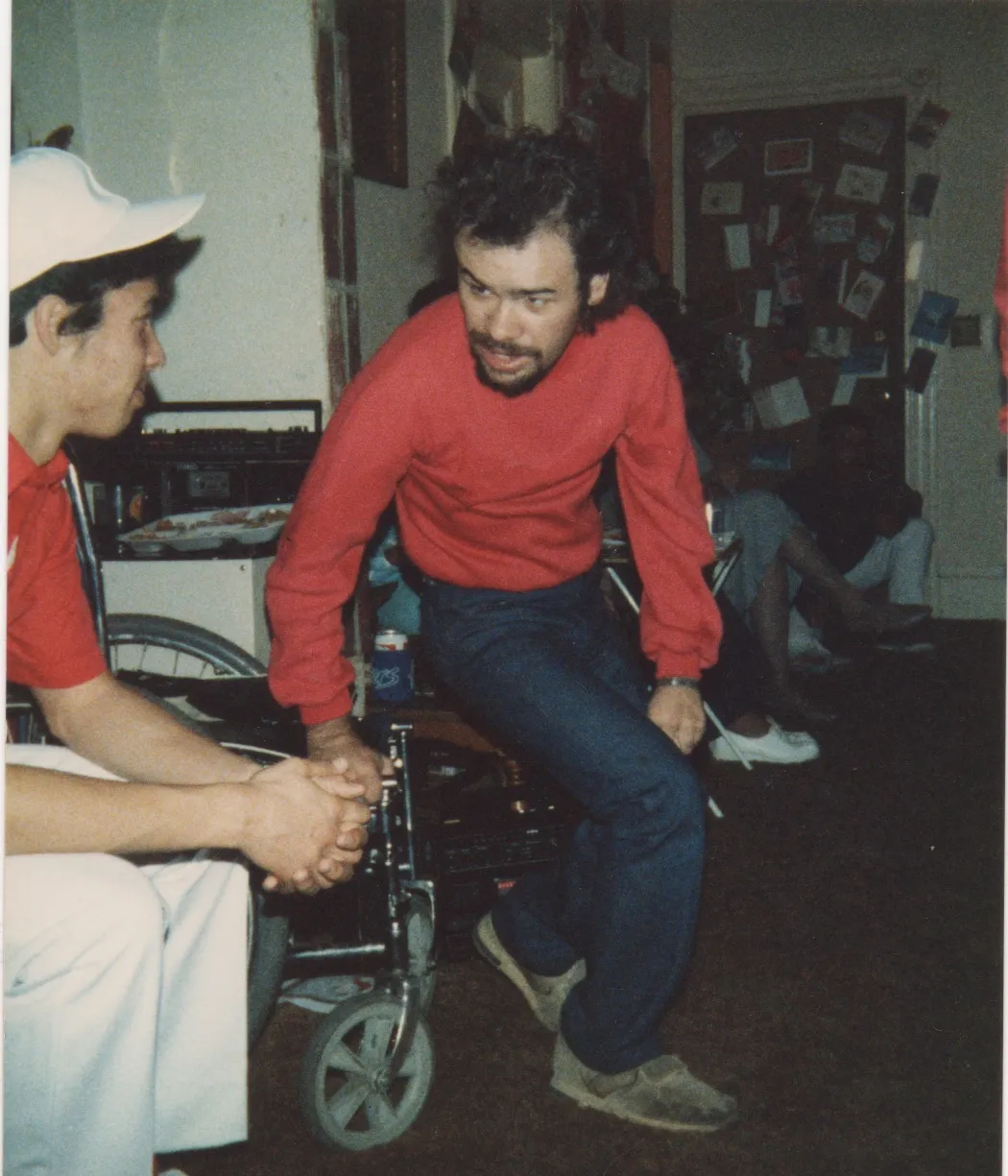 This is one of only two pictures I have around Christmas during the time I lived there.  J.J. and Kenny pictured. (boombox on the floor behind Kenny's foot)